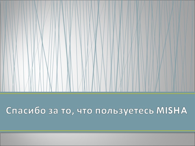 Спасибо за то, что пользуетесь MISHA